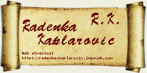 Radenka Kaplarović vizit kartica
